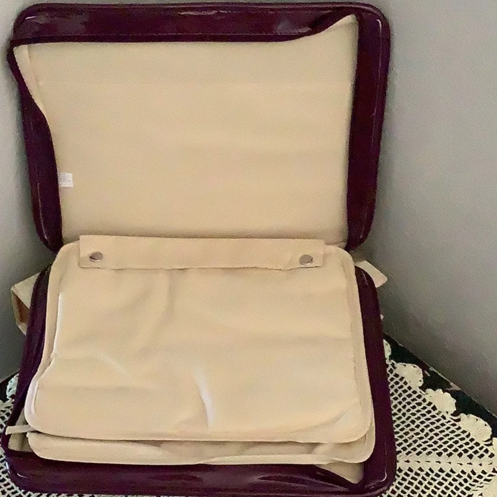 Elegant Burgundy and Beige Travel Case